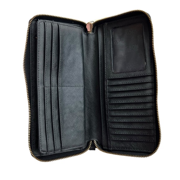 Michael Kors Jet Set Large Continental Pebble Leather Zip Wallet - Picture 7 of 12